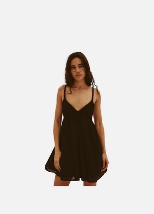 Комбінезон zara з плетеними бретелями чорний розмір m