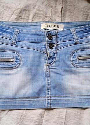 Міні-спідниця жіноча titlee джинсова блакитно світла