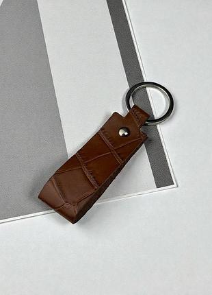 Брелок из натуральной итальянской кожи (коричневый)