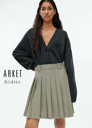 Шерстяная плиссированная юбка сборка arket оригинал мини о