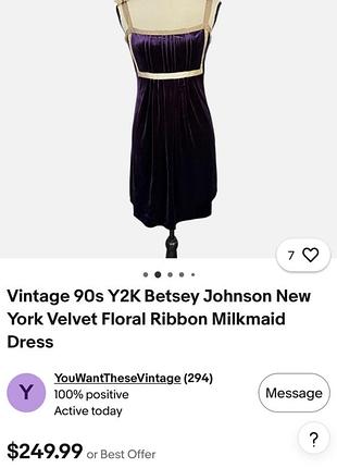 Вінтажна оксамитова сукня betsey johnson 90-х років