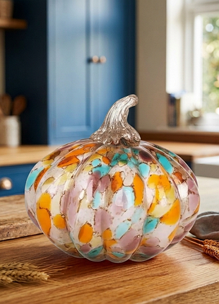 Тыква декоративная стеклянная "royal glass decor" ручная работа, ø18х15.5см