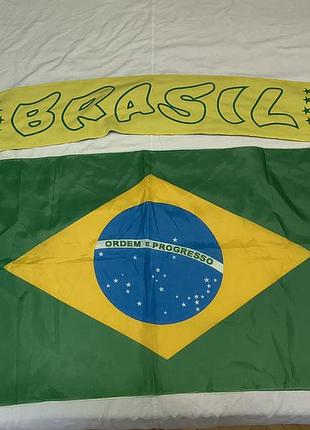 Vintage brasil ordem e progresso - набор фанатский - банер -60х90 см, шарф односторонний зб. бразилии