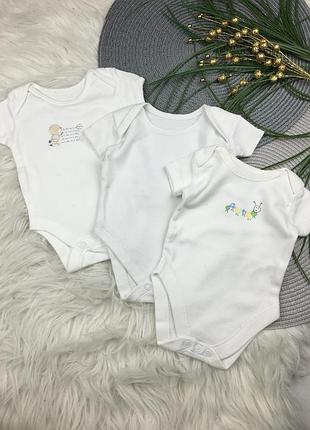 Білі бодіки на 0-1 міс