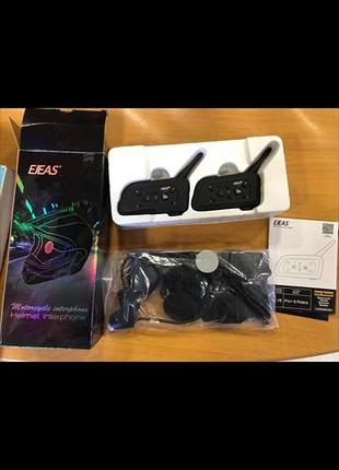 Мотогарнітура ejeas v6 pro комплект 2 шт. інтерком для шолома bluetooth гарнітура мото