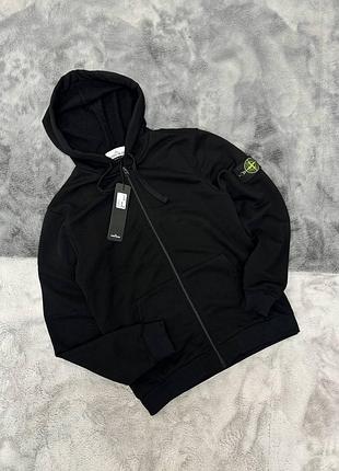 Зип-худи stone island si black на молнии унисекс зип-худи стон айленд-поне
