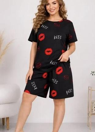 Женская пижама домашний костюм 4xl 54-56