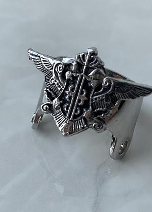 Чоловічий перстень з детальним гравіювання, байкерський, готичний стиль