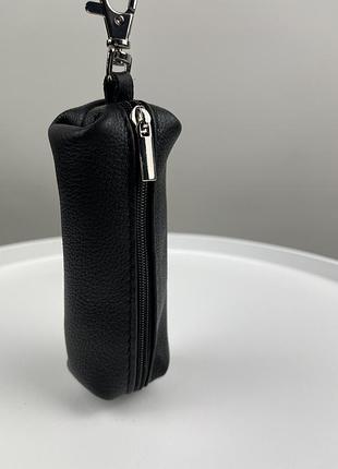 Ключниця чоловіча skill із натуральної шкіри чорна