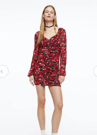 Сукня в квітковий принт h&m розмір xs