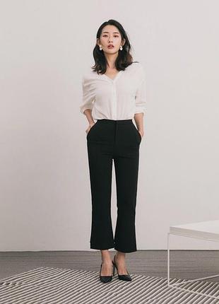 Брюки жіночі h&m чорні вкорочені брюки кльош 38/6