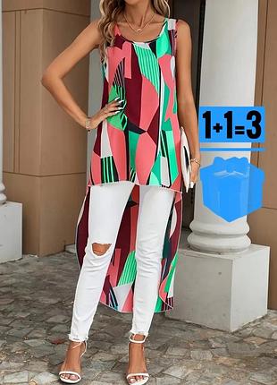 🥰асиметрична блуза в геометричний принт  shein xl