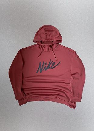 Худі кофта nike sportswear кірпічного кольору на флісі