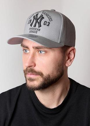 Бейсболка трекерка пятиклинка мужская new york yankees (1557) braxton серый + черный 56-60
