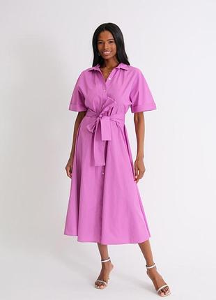 Сукня максі zara фуксія, сукня-халат, сукня-сорочка