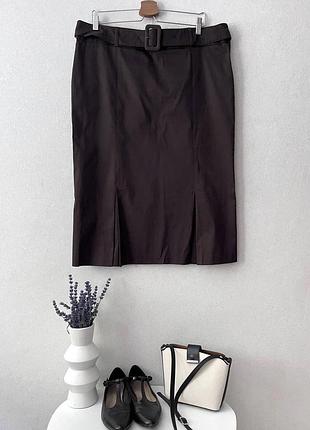 Пряма котонова спідниця з поясом h&m