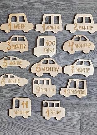 Набор деревянных табличек / карточек для фотосессии малышей