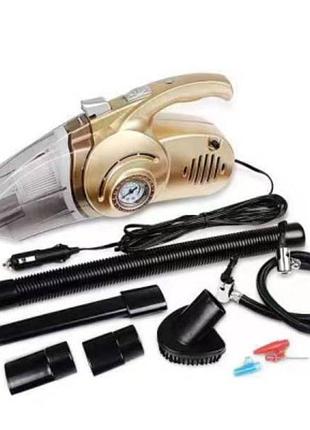 Пилосос із змінними насадками автомобільний 4in1 car mounted vacuum cleane чорний із золотим top shop ua_