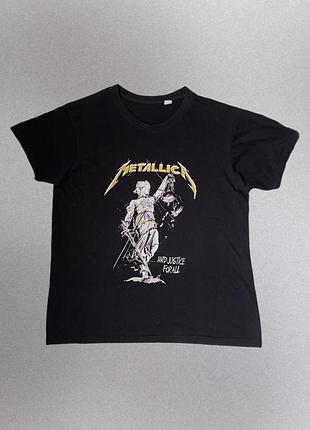 Футболка metallica and justice for all чорна rock band grunge