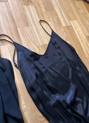 Сукня атлас міді zara, з двох частин є сіточка зверху з рукавами