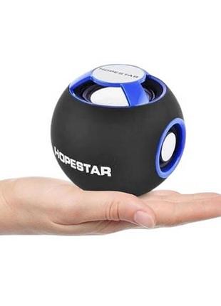 Bluetooth-колонка аккумуляторная со встроенным fm-приемником li-pol 500mah hopestar h46 черная с синим