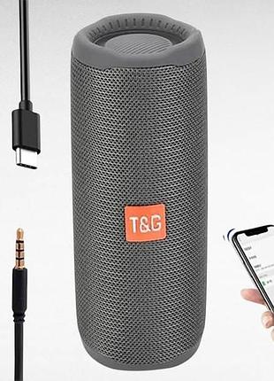 Bluetooth-колонка аккумуляторная 1200mah 66x68x171,5мм tig tg365 серая