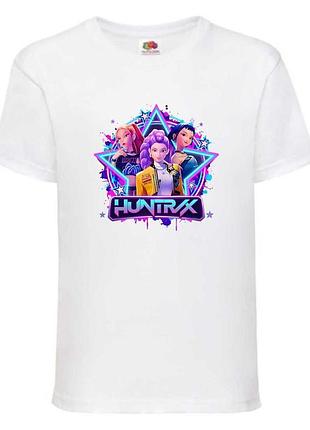 Футболка кейпоп охотницы на демонов (k-pop demon hunters 007) белая, 104-116-128-140-152-164 размер