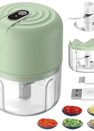 Мини-измельчитель портативный portable food processor зеленый