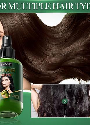Питательный и разглаживающий спрей для волос sadoer olive 155 мл
