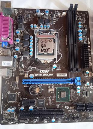 Msi h61m-p32/w8 сокет 1155 с процессором celeron g1610