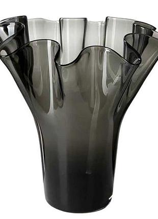 Ваза tissue grey h35×d24 см сіра скляна