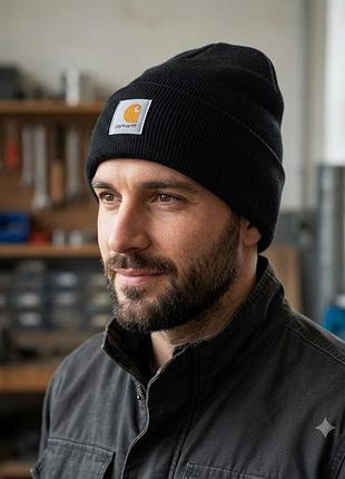 Чорна шапка carhartt acrylic watch hat