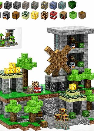 Магнитный конструктор hbecce magnetic blocks 22411201 в пиксельном стиле, 3+, stem-конструктор