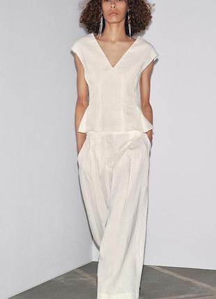 Штани massimo dutti білі льняні m нові з етикеткою