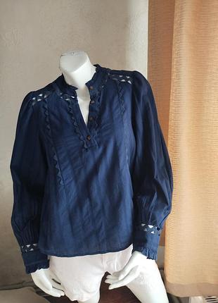 Рубашка синяя, хлопок sam edelman
