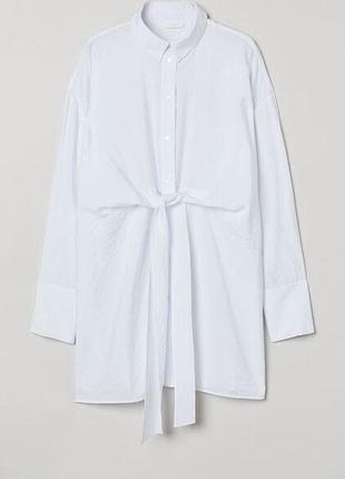 Оверсайз рубашка с узлом h&amp;m, фактурная вискоза