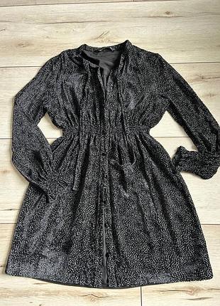 Коротка сукня, плаття zara з білим і чорним оксамитом