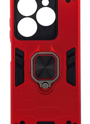 Чехол armored force для tecno spark go 2024 (bg6) противоударный с подставкой кольцо красный