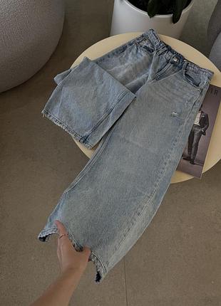 Широкі прямі джинси zara низька посадка