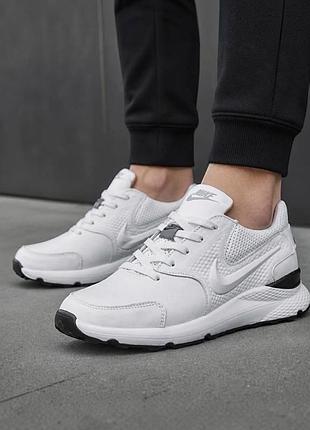 Мужские кожаные кроссовки белые, чоловічі білі кросівки nk 035 nike натуральна шкіра