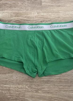 Гарні боксери, чоловічі, котонові, зелені, від дорогого бренду: calvin klein
