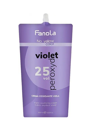 Фіолетовий окислювач проти жовтизни 7,5% fanola no yellow purple oxidizing cream (25 vol)