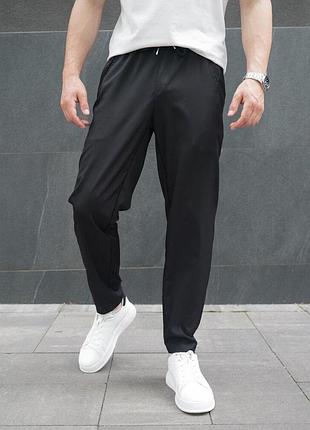 Чоловічі чорні штани весняні літні з софту легкі прямого крою pobedov aero