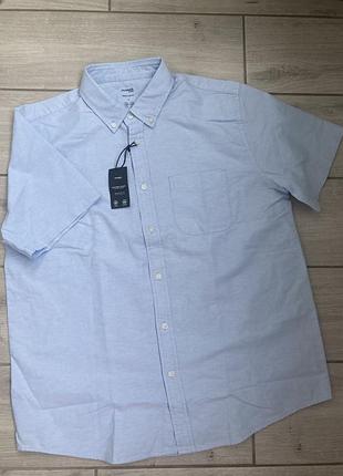 Чоловіча світло-блакитна сорочка dunnes oxford regular fit l нова