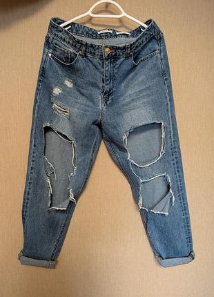 Рваные джинсы stradivarius размер eur 40