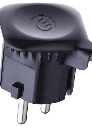 Переносная евро вилка electraline 90° 16a /250в черная (55024)
