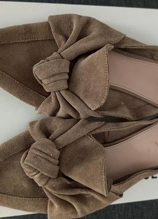 Шлепки zara замш