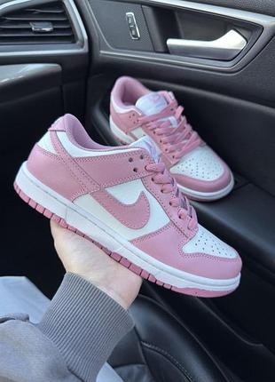 Стильные женские кроссовки nike sb dunk low pink white
