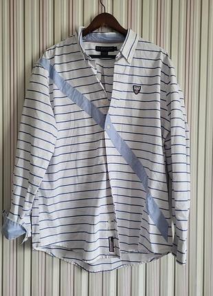 Оригинальная рубашка u.s. polo assn. в тонкую полоску с диагональной вставкой xl