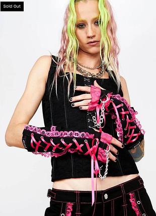 Оригінальні рукавиці tripp nyc gothic punk emo y2k lace up